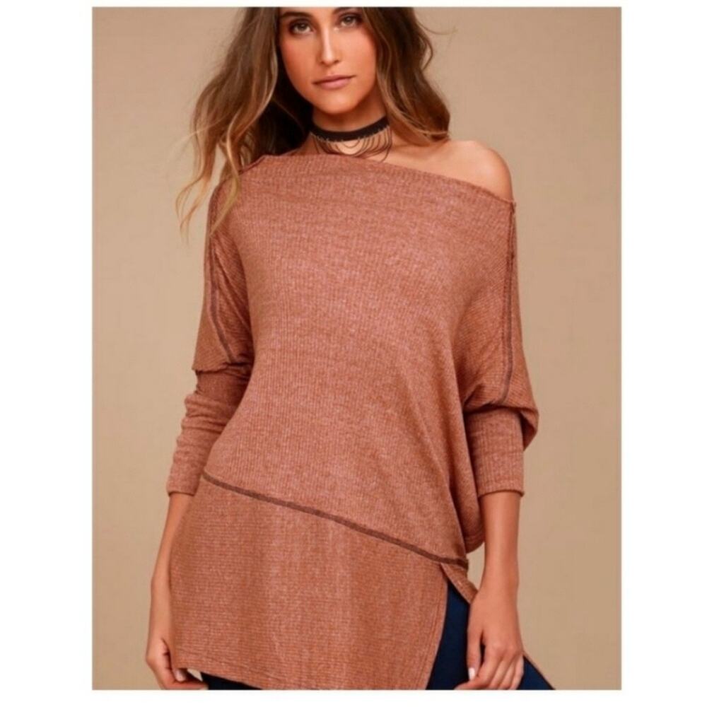 Free People We The Free Londontown Thermal Top Size S Rust Tunic Boho‎ Ribbed
